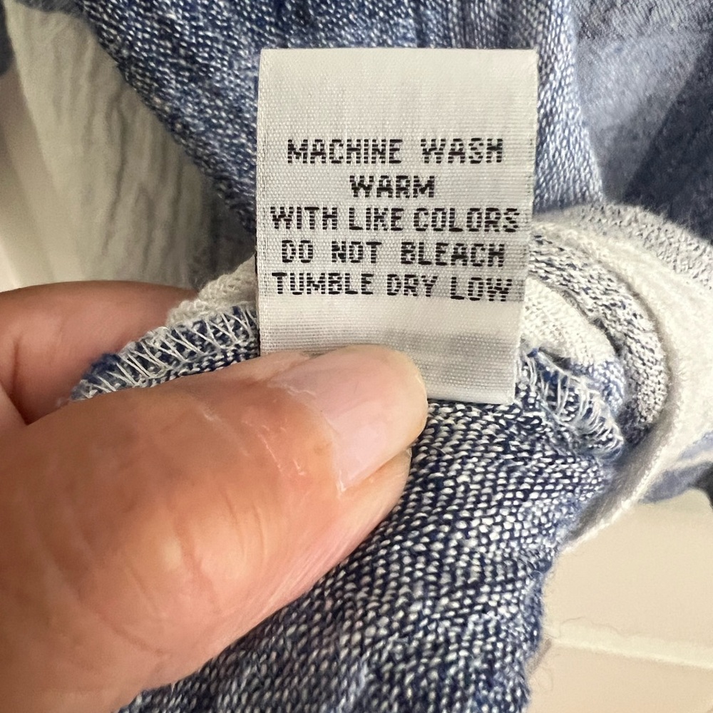 EUC HABITAT Denim Blue Plaid Top - Picture 8 of 8